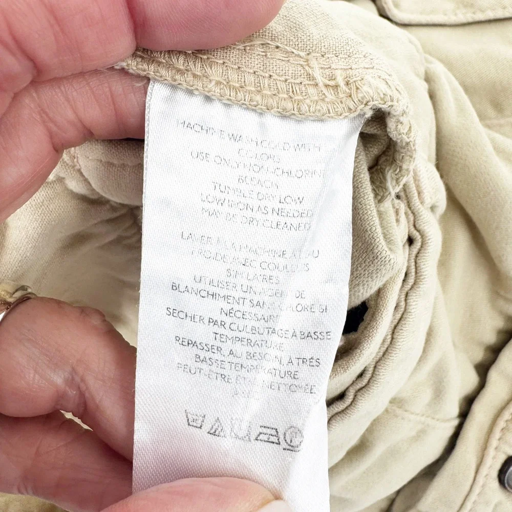 Free People Tan Pleated Chino Shorts High Waisted Khaki Size 10‎